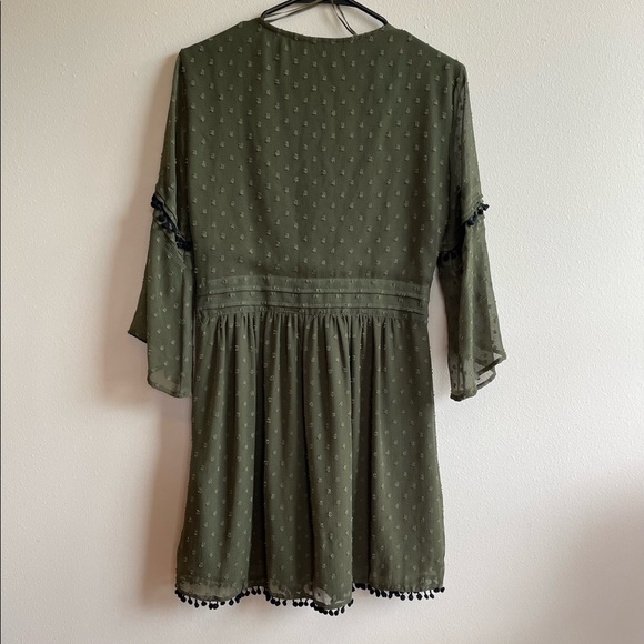 Zara Basic Hunter Green with black mini dress. Size M. - Picture 2 of 4